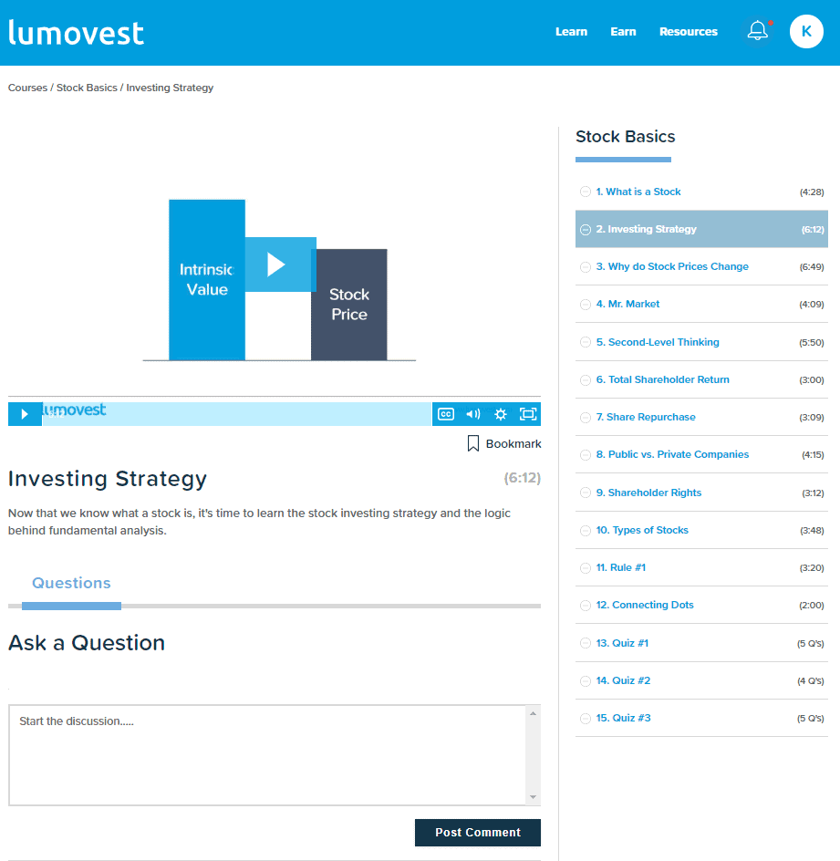 Lumovest stock valuation