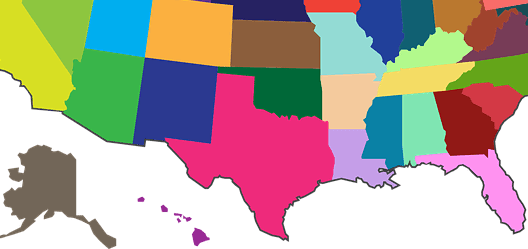 map of southern United States including the Lone Star State