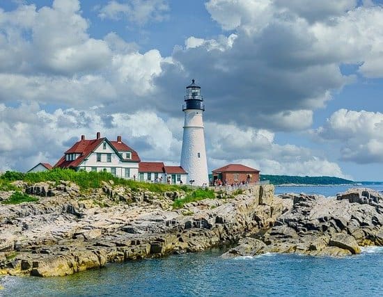 rocky shoreline near Bangor, Maine