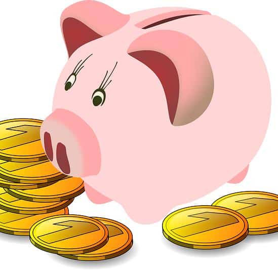 piggy bank full of dividend income for retirement