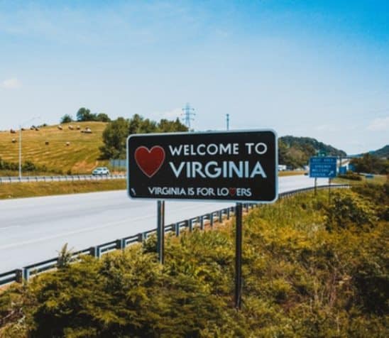 welcome to Virginia road sign