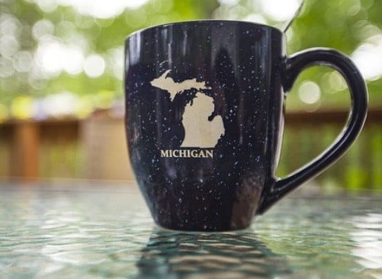 coffee mug with state map