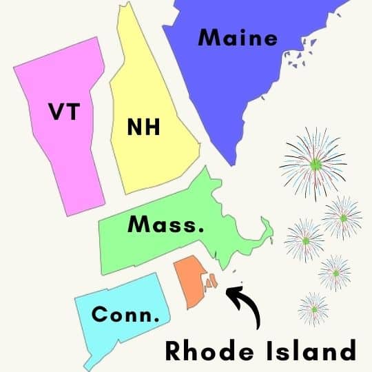 map of New England states