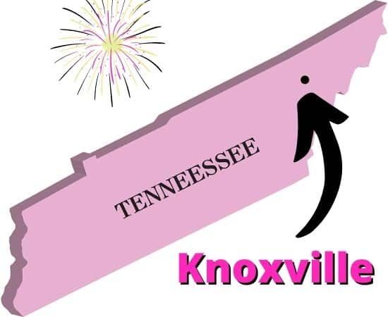 Knoxville on Tennessee map