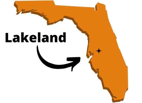 Lakeland on Florida map