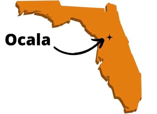 Ocala on Florida map