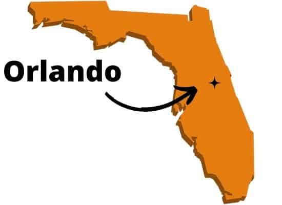 Orlando on Florida map