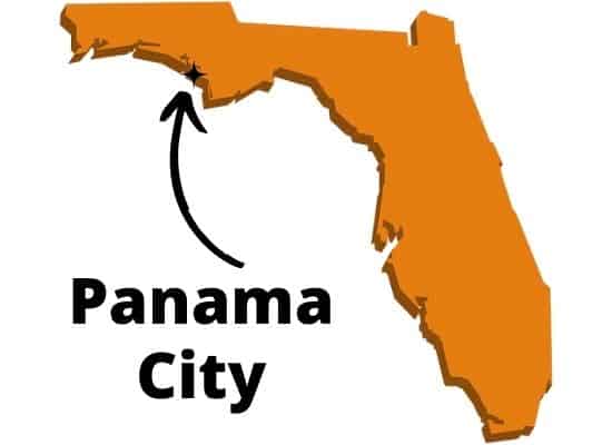 Panama City on Florida map
