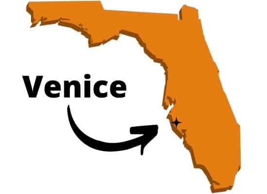 Venice on Florida map