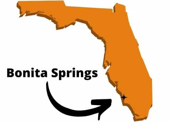 Bonita Springs on Florida map