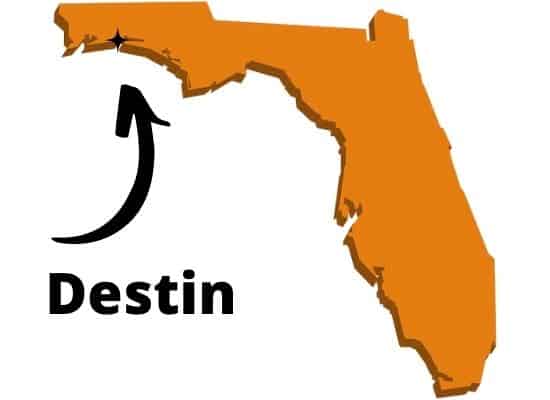 Destin on Florida map
