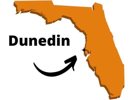 Dunedin on Florida map