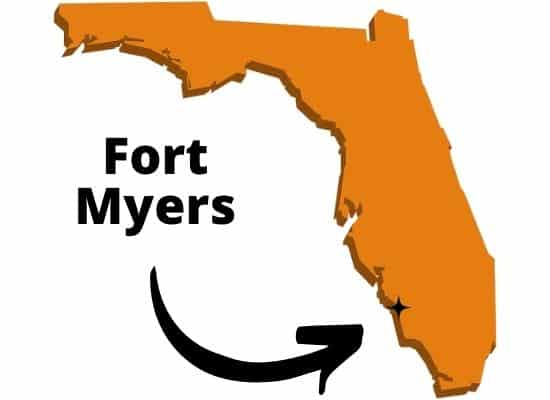 Fort Myers on Florida map