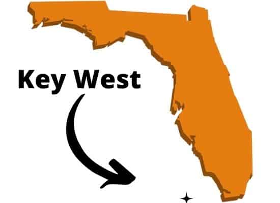 Key West on Florida map