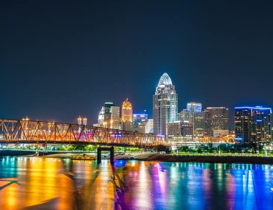 downtown skyline at night