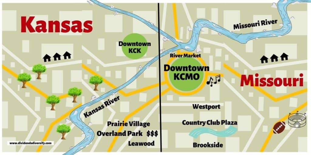 map of best Kansas City neighborhoods