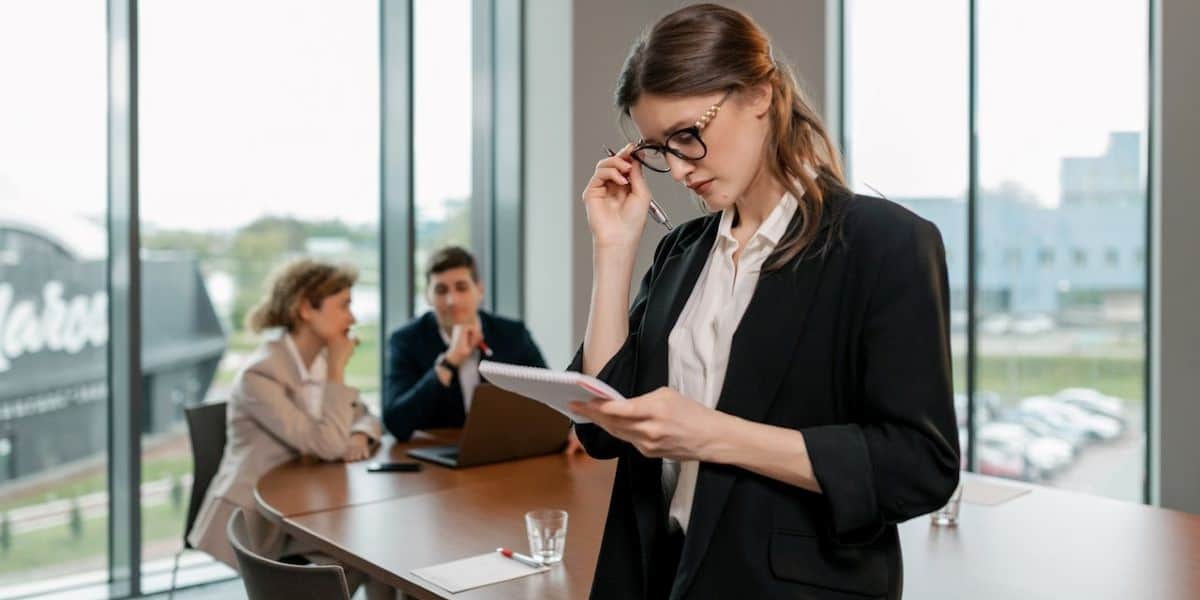 business woman setting professional development goals