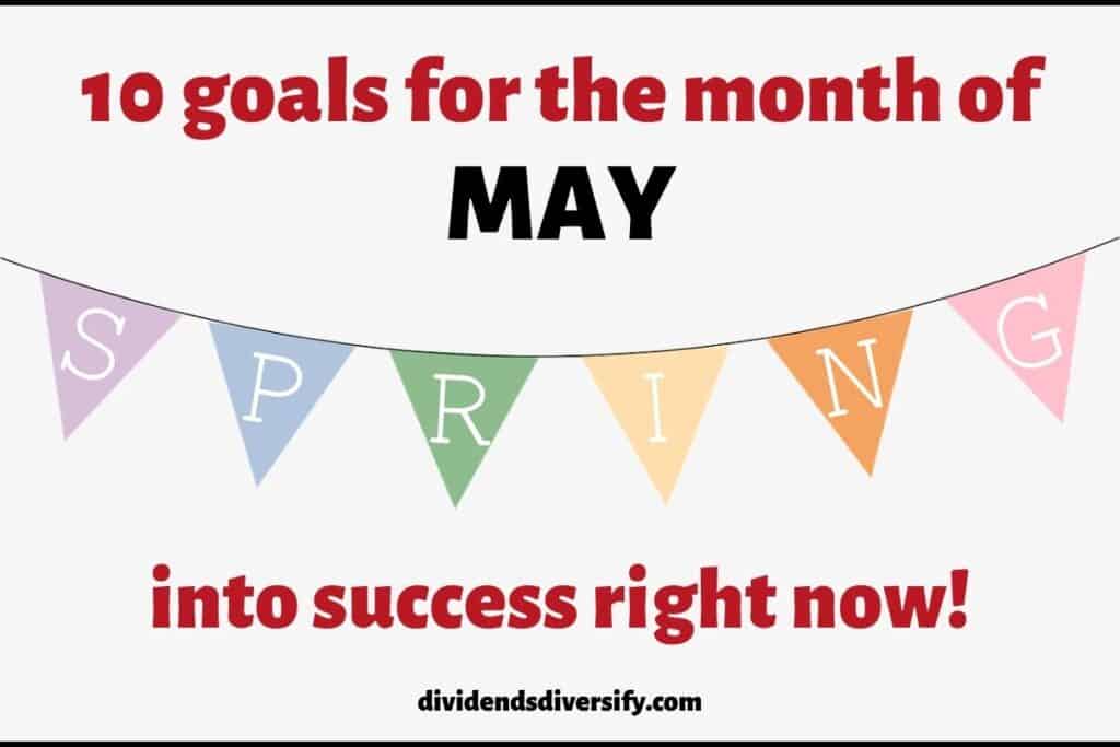 Banner indicating spring into success with May goals