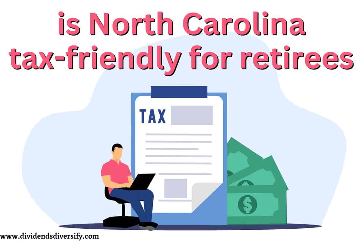 graphic of retiree working on taxes in North Carolina
