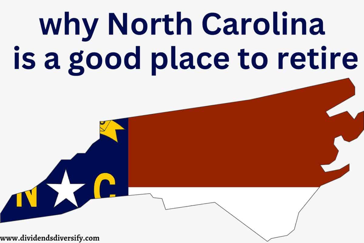 map of NC with banner indicating North Carolina is retirement friendly