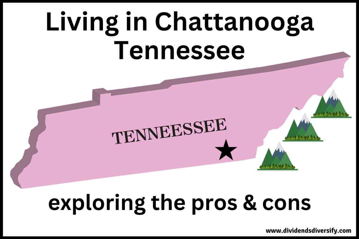 Chattanooga located on a Tennessee map