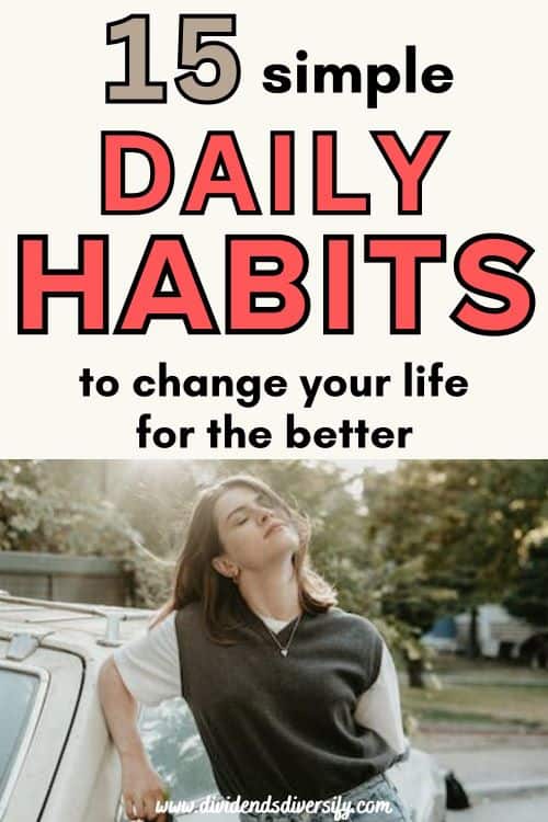 Pinterest image: woman practicing good habits