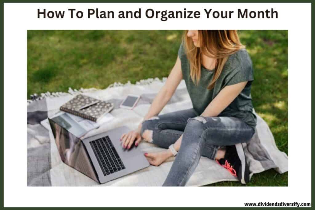 Woman planning and organizing her month