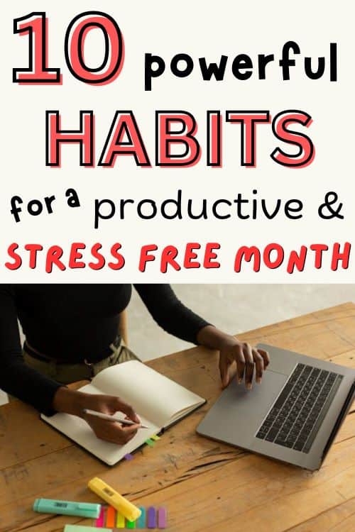 Pinterest image: habits for a productive month