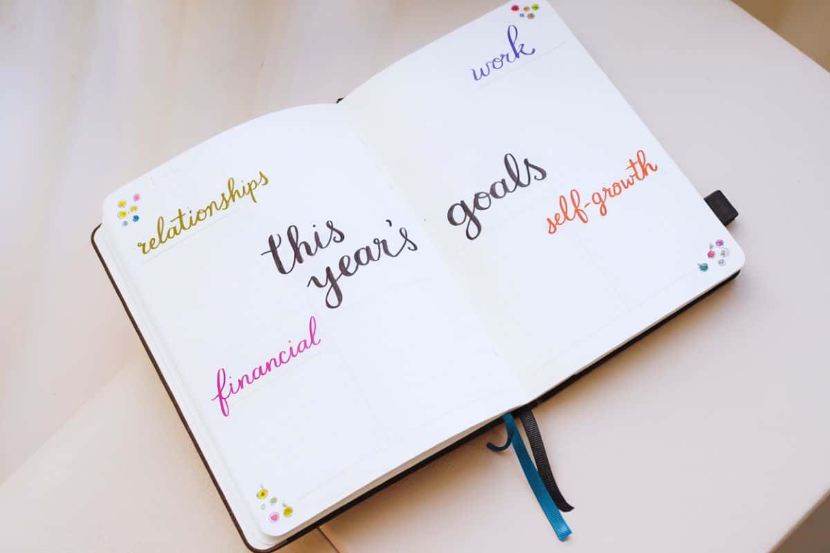 2 page bullet journal goal tracker