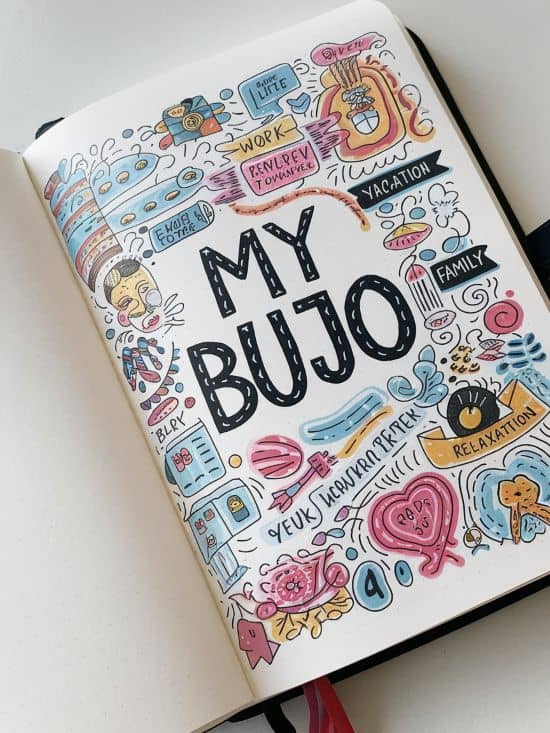 colorful page with words my bujo
