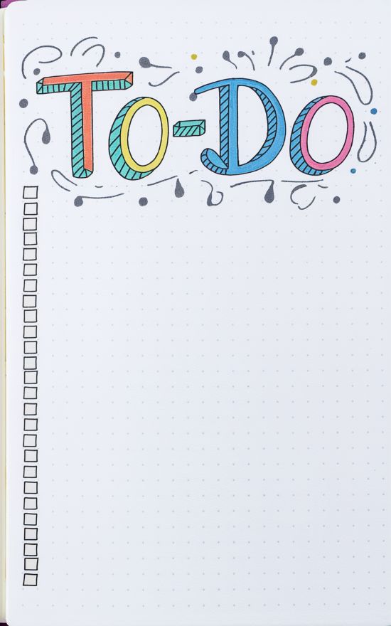 blank journal to-do list page